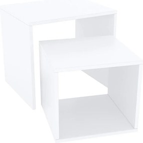 Stolik kawowy - płyta wiórowa - biały - BOLZANO 2X