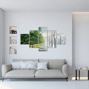 Obraz - Zima kontra lato (125x70 cm)