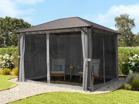 TOOLPORT 3x3,65m Pawilon ogrodowy Hardtop, z 4 ścianami bocznymi, szary - (300221)