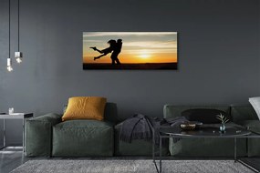 Duży obraz na płótnie Ludzie i Chmury o Zachodzie