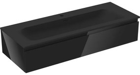 Mexen Orio szafka łazienkowa 120 cm z umywalką Vela, 1 szuflada, czarna połysk/czarna mat - 91A10-12023-1-BF70-W23M71