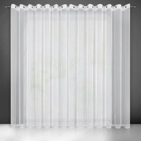 Firana biała gotowa na przelotkach delikatne prążki deszczyk 350x250 cm