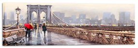 Obraz Styler Canvas Watercolor New York Bridge, 45x140 cm