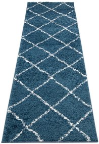 Niebieski Chodnik Dywanowy Typu Shaggy D7-N18