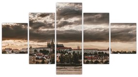 Obraz Zamku Praskiego o zmierzchu (125x70 cm)