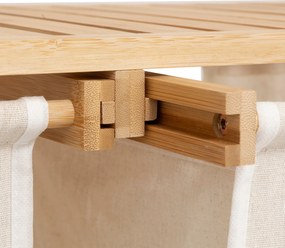 Regał bambusowy z koszem na pranie TIDY BOX, 72 x 33 x 109 cm