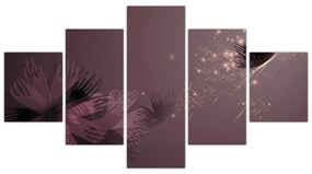 Obraz kwiatu z motylem (125x70 cm)