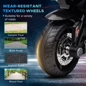 HOMCOM Elektryczny motocykl dla dzieci, z światłami i dźwiękami, 3 km/h, ładowany, plastik i metal, Niebiesko-Czerwony