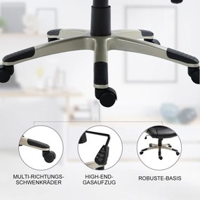 HOMCOM Fotel biurowy obrotowy ergonomiczny wygodny fotel do biura czarny | Aosom PL