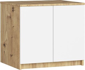 Nadstawka na szafę AKORD S60 Dąb Artisan 60 cm 2 drzwi kolor Biały mat 2 półki 60x51x55 cm