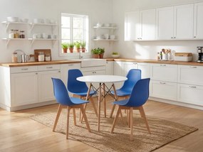 PROMOCJA Niebieskie krzesło KITO z bukowymi nogami II. jakość
