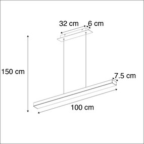 Lampa wisząca czarna z czterostopniowym ściemniaczem, w tym LED z dotykowym ściemniaczem - Oganda Nowoczesny Oswietlenie wewnetrzne