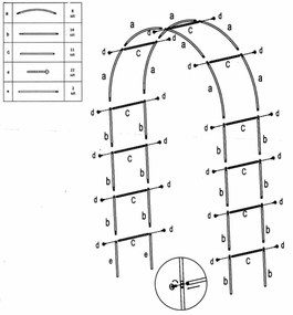 Wspornik na rośliny, 140 x 38 x 240 cm