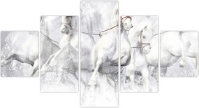 Obraz - Ilustracja przedstawiająca konie wyścigowe (125x70 cm)