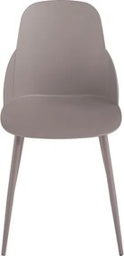 Zestaw 2 nowoczesnych krzeseł w kolorze gołębiej szarości "Solinea" z polipropylenu z metalową ramą cm 44x51 82h