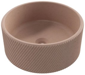Umywalka betonowa nablatowa okrągła bez otworu na baterię 37 cm VIJA | różne kolory : Kolor - Różowy