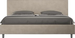 Łóżko bez stelaża tapicerowane 200x200 microfibra piaskowy Adele