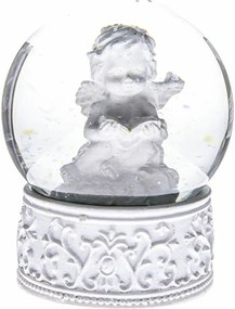 Świąteczna kula śnieżna Angel, biały, 6,5 x 8,3 cm