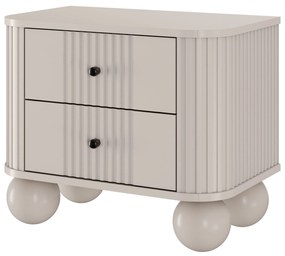 Zestaw szafek nocnych Vesper 56 cm - kaszmir / czarne uchwyty / nogi kule