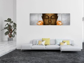 Obraz posągu ze szczegółami twarzy (170x50 cm)