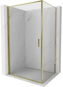 Mexen Exo kabina prysznicowa uchylna 100 x 120 cm, transparent, złota - 817-100-120-50-00