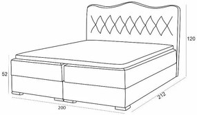 Łóżko kontynentalne Letis 200x200 - 44 kolory