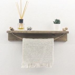 Półka ścienna z drewna jodłowego – 50 cm x 10 cm x 9 cm – orzech