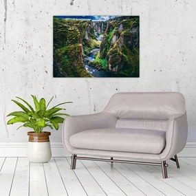 Obraz - Rzeka w skalistej dolinie (70x50 cm)