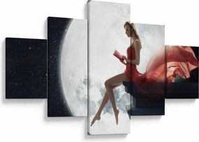 Obraz - Kobieta w świetle księżyca (125x70 cm)