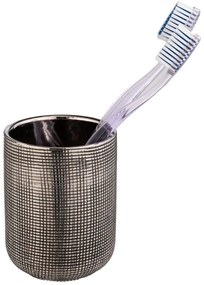 Ceramiczny kubek na szczoteczki do zębów w kolorze srebra Rivara – Wenko