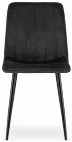 Zestaw jadalniany 1 + 4, stół MADO 120x80 cm czarny/dąb artisan + czarne aksamitowe krzesło LAVA z czarnymi nogami