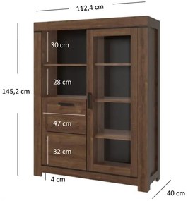 Witryna z półkami i szafką - Samar 15X