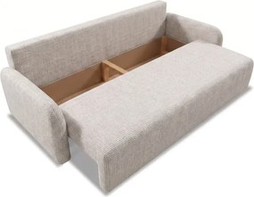 Sofa DUO Rozkładana Dwuosobowa Beżowa Szenil Nowoczesna