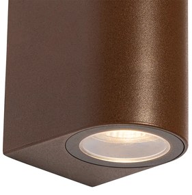 Zewnetrzna Lampa ścienna zewnętrzna brązowa rdzawo-brązowa plastikowa owalna 2-światłowa - Baleno Nowoczesny Oswietlenie zewnetrzne