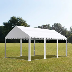 TOOLPORT 3x6 m Namiot imprezowy bez ścian bocznych, plandeka PVC, biały, z ramą podłogową - (1053)