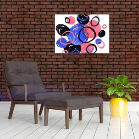 Obraz na szkle - Motyw z kółkami w żywych kolorach (70x50 cm)