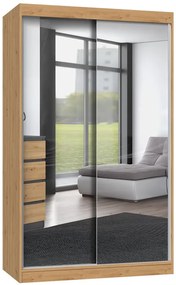 Nowoczesna garderoba z lustrami 120 cm dąb atisan - Stoflis 5X