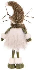 Dekoracja świąteczna Renifer stojący, wys. 45 cm, zielony/biały