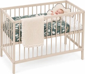 Kaszmirowe drewniane łóżeczko dla niemowlaka ze stelażem 60x120 S1-K40