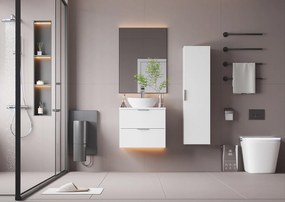 Biały Zestaw do Łazienki 60cm Szafka z Blatem Pile