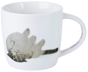 Biały porcelanowy kubek 400 ml Upside Down Cat – Maxwell &amp; Williams