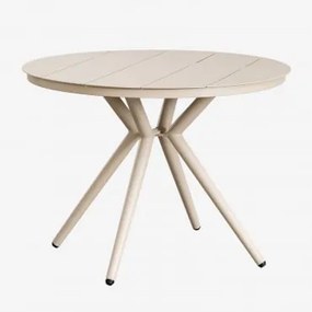 Okrągły Stół Ogrodowy Z Aluminium Valerie Ø100 Cm & Kremowa Tapioca - Sklum