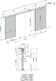 Emporius drzwi przesuwne 130 cm Kaja Duo - drzwi naścienne z lustrem do salonu, garderoby - Czarny