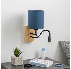 Brilagi - LED Kinkiet NUBILA WOOD 1xE27/25W/230V+ LED/3W dąb/ciemnoniebieski