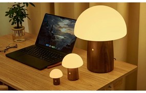 Biała/w ciemnym naturalnym kolorze lampa stołowa LED (wysokość 7 cm) Alice Mushroom – Gingko