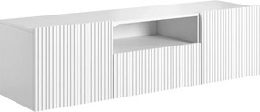 Szafka RTV wisząca Nicole 150 cm z szufladą - biały mat