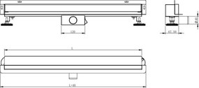 Mexen Flat Wall odpływ liniowy ścienny 2w1 120 cm, czarny - 1730120