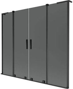 Mexen Velar L Duo parawan nawannowy 2-skrzydłowy rozsuwany 200 x 150 cm, grafit, czarny - 896-200-003-42-70