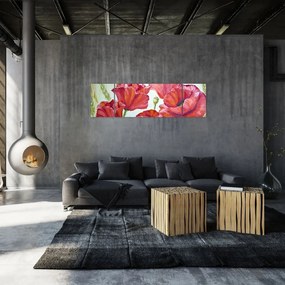 Obraz - Kwiaty maku (170x50 cm)