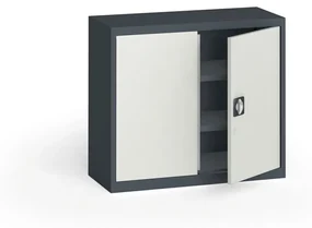 Szafa metalowa, 800 x 950 x 400 mm, 2 półki, ciemnoszary / szary